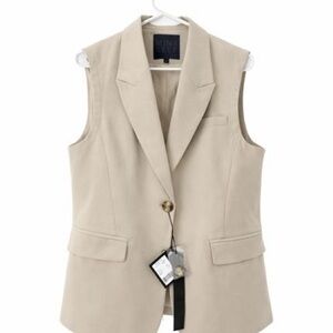 Women's Beige Sleeveless Vest